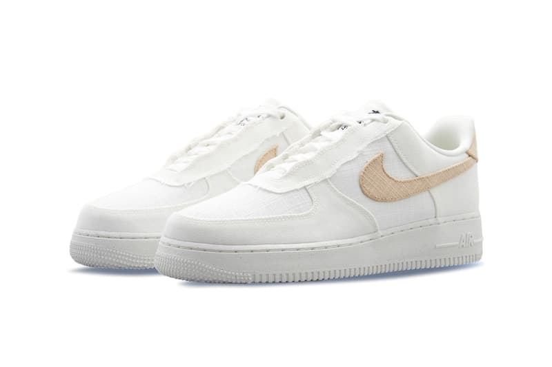 Nike Air Force 1 Low Next Nature hemp tan white bruce kilgore swoosh sun club move to zero palm tree grind release info price date