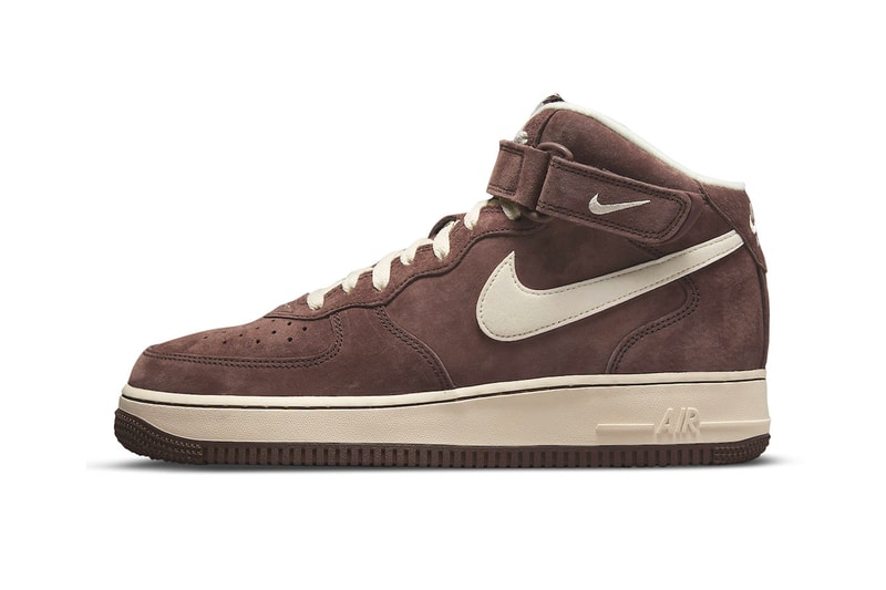 Nike Air Force 1 Mid chocolate brown white cream swoosh dm0107 200 release info date price