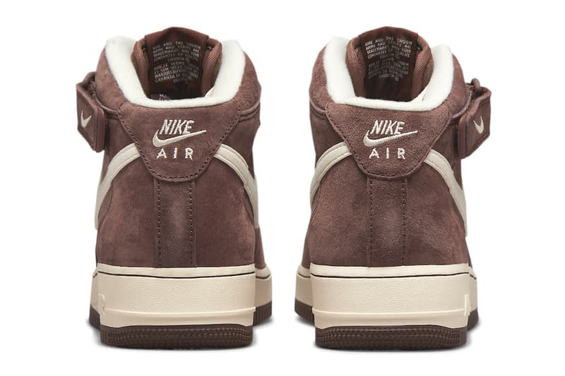 Nike Air Force 1 Mid chocolate brown white cream swoosh dm0107 200 release info date price