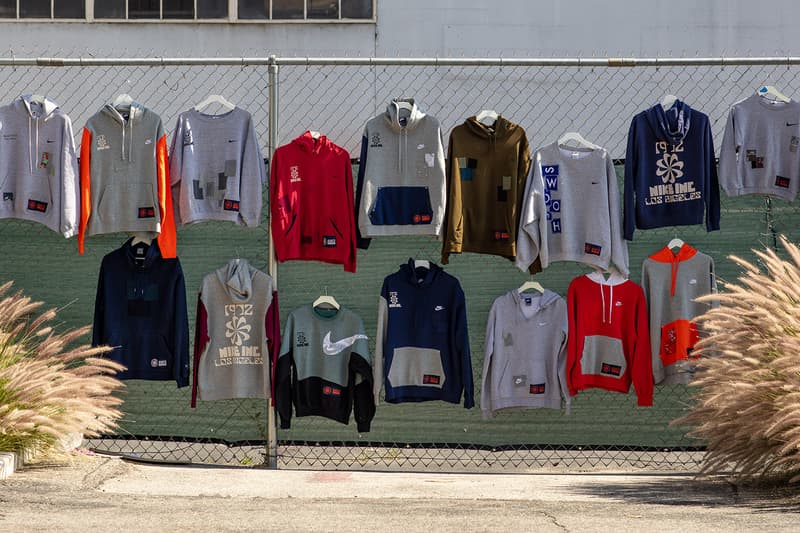 Nike Recreation program circular vision zero carbon zero waste move to zero pinwheel the grove nike fleece hoodie crew dye stitch patchwork