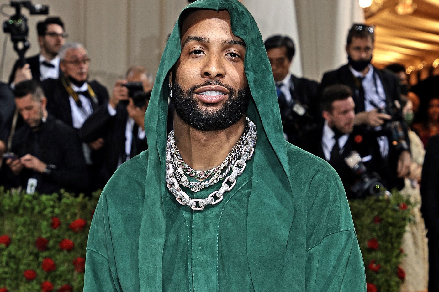 Odell Beckham Jr. Flexed an Iced Out $650K Chain at the Met Gala 2022 chrome hearts cactus plant flea market los angeles rams nfl american football