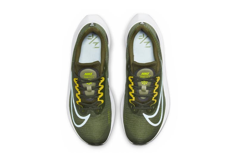 Nike Zoom Fly 5 Official Look Olive Green Swoosh