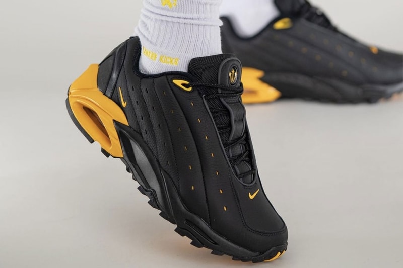 On-Foot Look at the NOCTA x Nike Hot Step Air Terra "Black/University Gold" DH4692-002 drake nike nocta purple the6ix