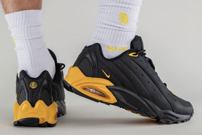 On-Foot Look at the NOCTA x Nike Hot Step Air Terra "Black/University Gold" DH4692-002 drake nike nocta purple the6ix