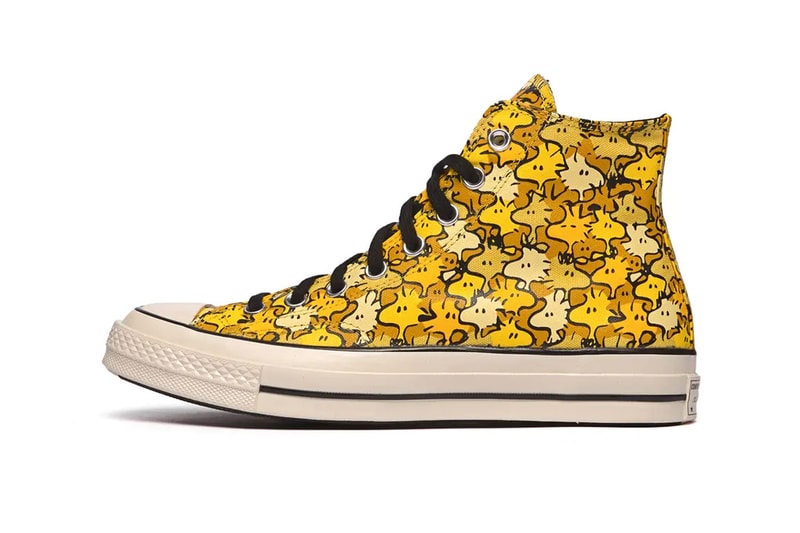 Converse Chuck 70 Hi Peanuts yellow woodstock yellow singing bird comic strip charlie brown zig zag release info date price