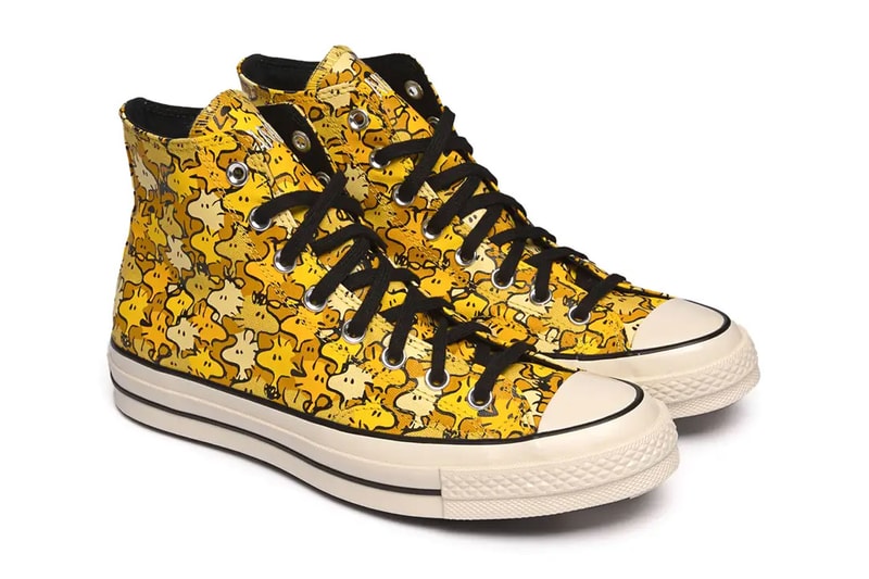 Converse Chuck 70 Hi Peanuts yellow woodstock yellow singing bird comic strip charlie brown zig zag release info date price
