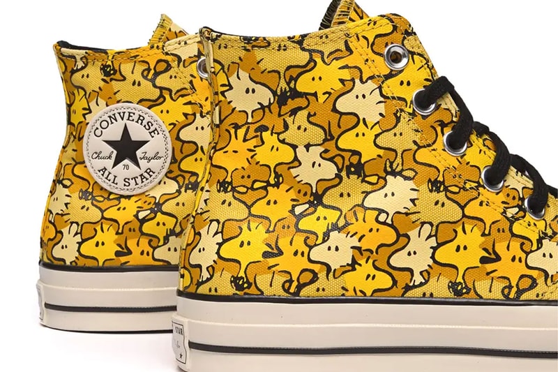 Converse Chuck 70 Hi Peanuts yellow woodstock yellow singing bird comic strip charlie brown zig zag release info date price