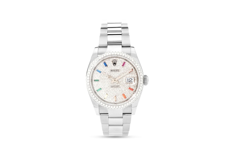 Private Label Dubai Ltd Customised Rolex Datejust Watches Pink metallic PVDGraphite Grey Cosmo Dial Diamond Bezel White Diamond Bezel Green dial Arabic Markers Dover Street Market London