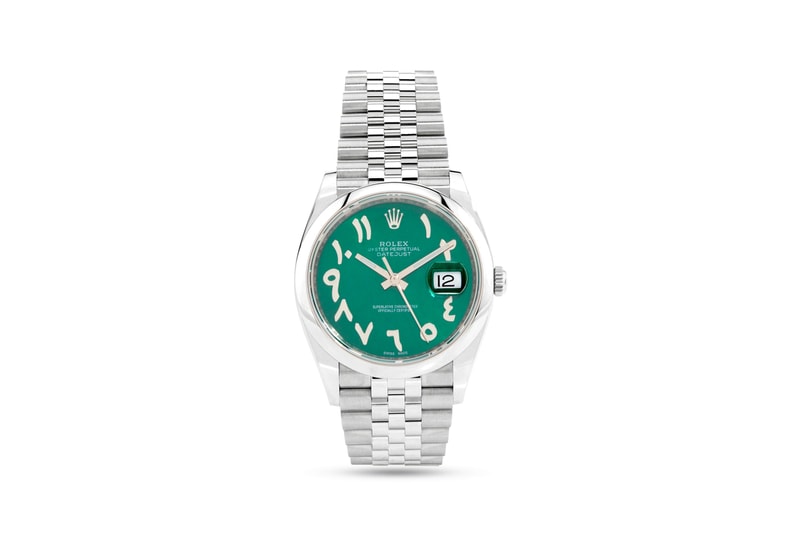 Private Label Dubai Ltd Customised Rolex Datejust Watches Pink metallic PVDGraphite Grey Cosmo Dial Diamond Bezel White Diamond Bezel Green dial Arabic Markers Dover Street Market London