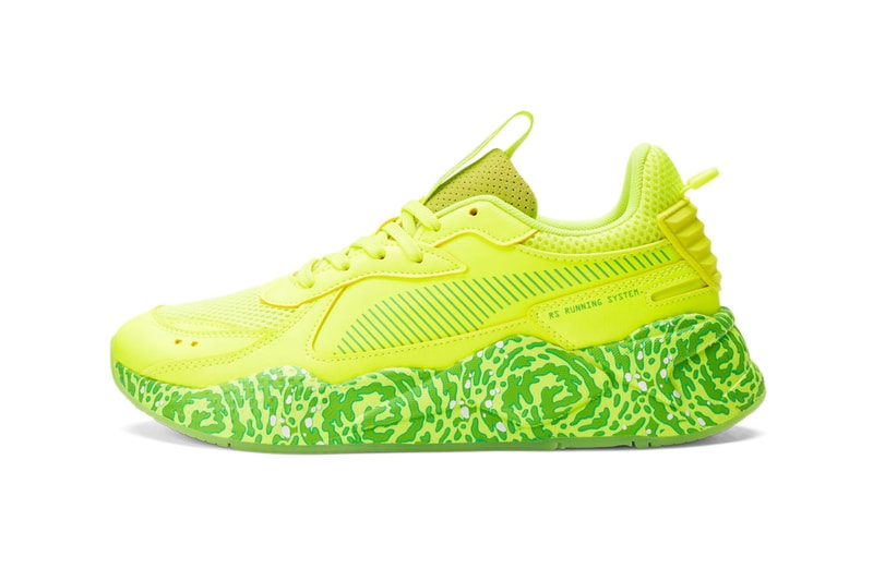The 'Rick and Morty' x PUMA RS-X Has an Official Release Date 386781-01 neon yellow lamelo rick and morty mb.01 adult swim 