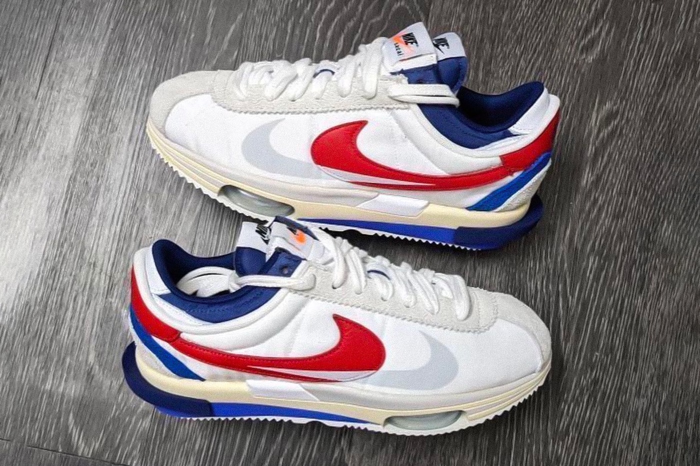 Sacai nike cortez 1972 Summer Olympics colorway 50th anniversary chitose abe red blue zoom air release info date price 