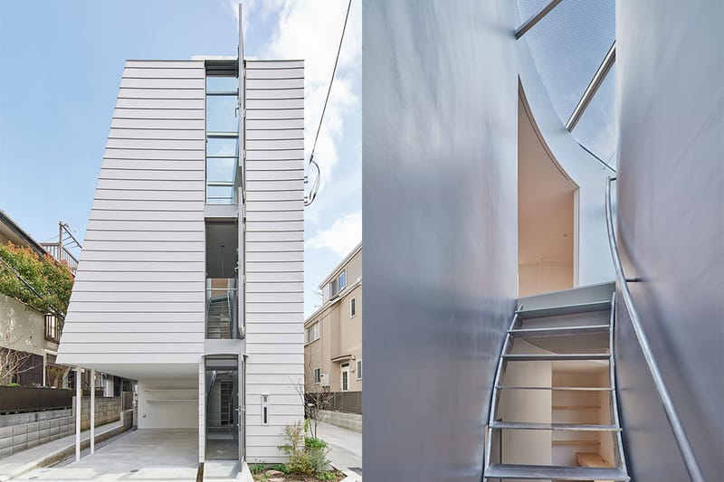 NOT Architects Studio "Scoops Up" Surrounding Scenery for Skinny Tokyo House