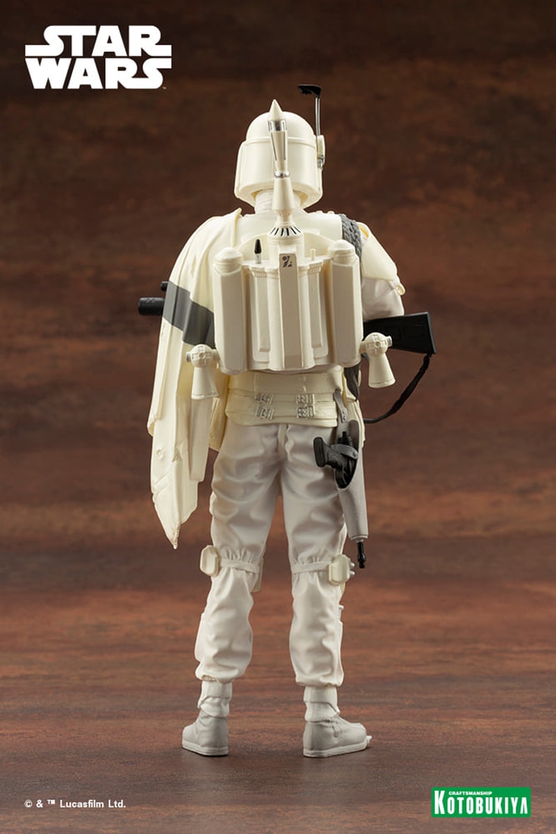 kotobukiya star wars boba fett prototype white armor suit costume 1 10th scale figure statue toy collectible bounty hunter 