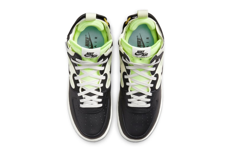 Nike Air Force 1 Mid React Black Neon First Look Release Info DQ1872-100 Date Buy Price