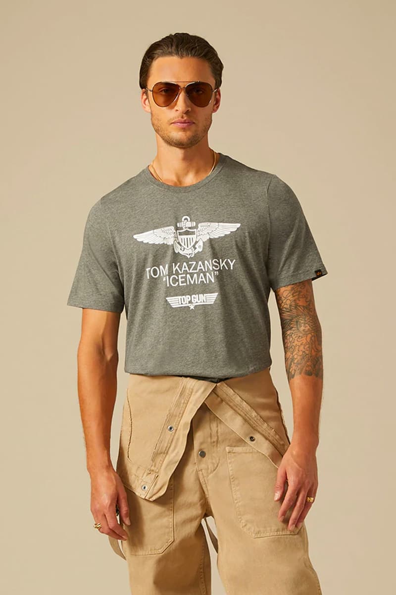 Alpha Industries Top Gun Capsule flight school air force us iceman t shirt bombers ma 1 CWU 45P tom cruise sage green black release info date price