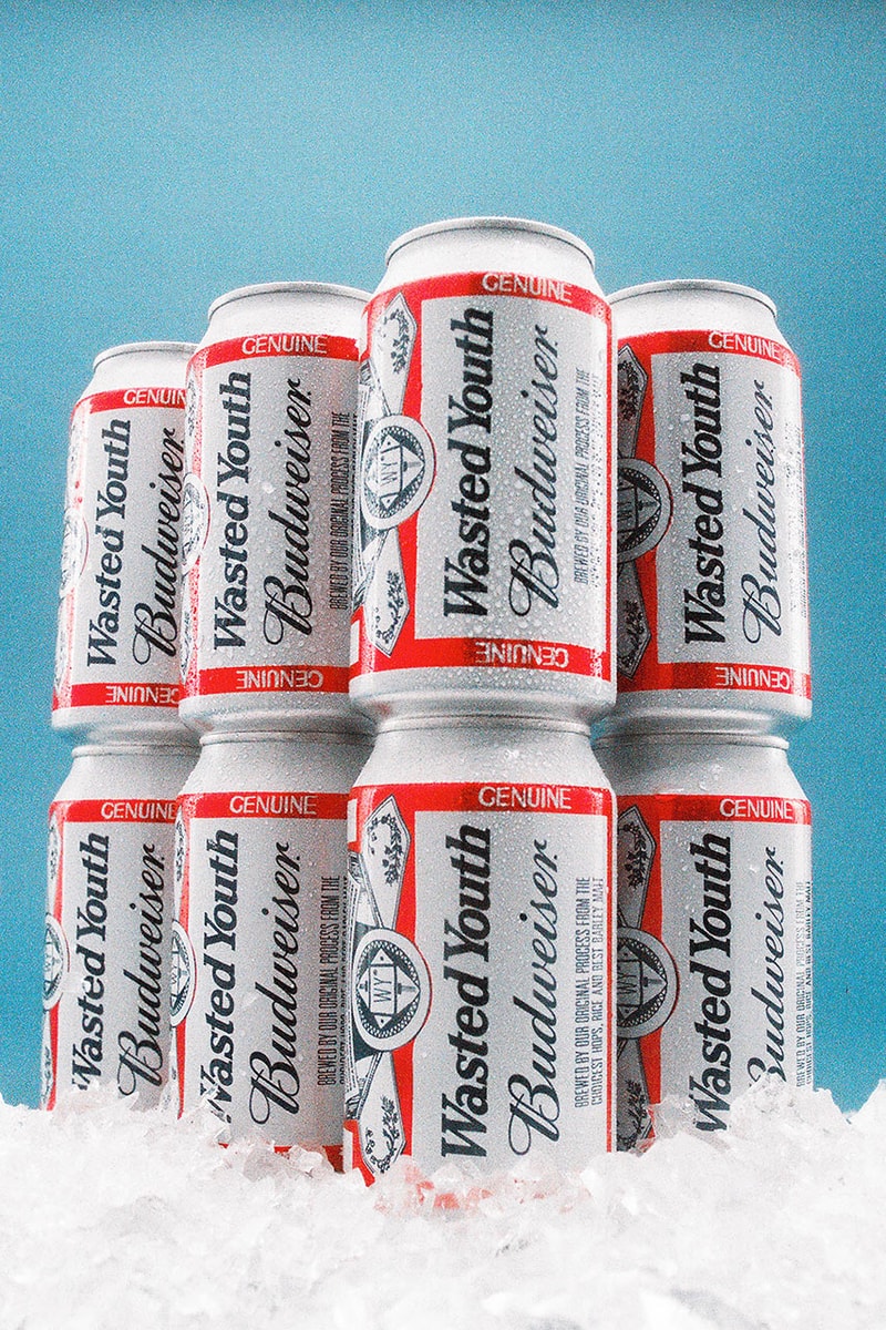 VERDYs Wasted Youth and Budweiser Link for Limited-Edition Beer bottle can red white branding 1999 skate release info date summer