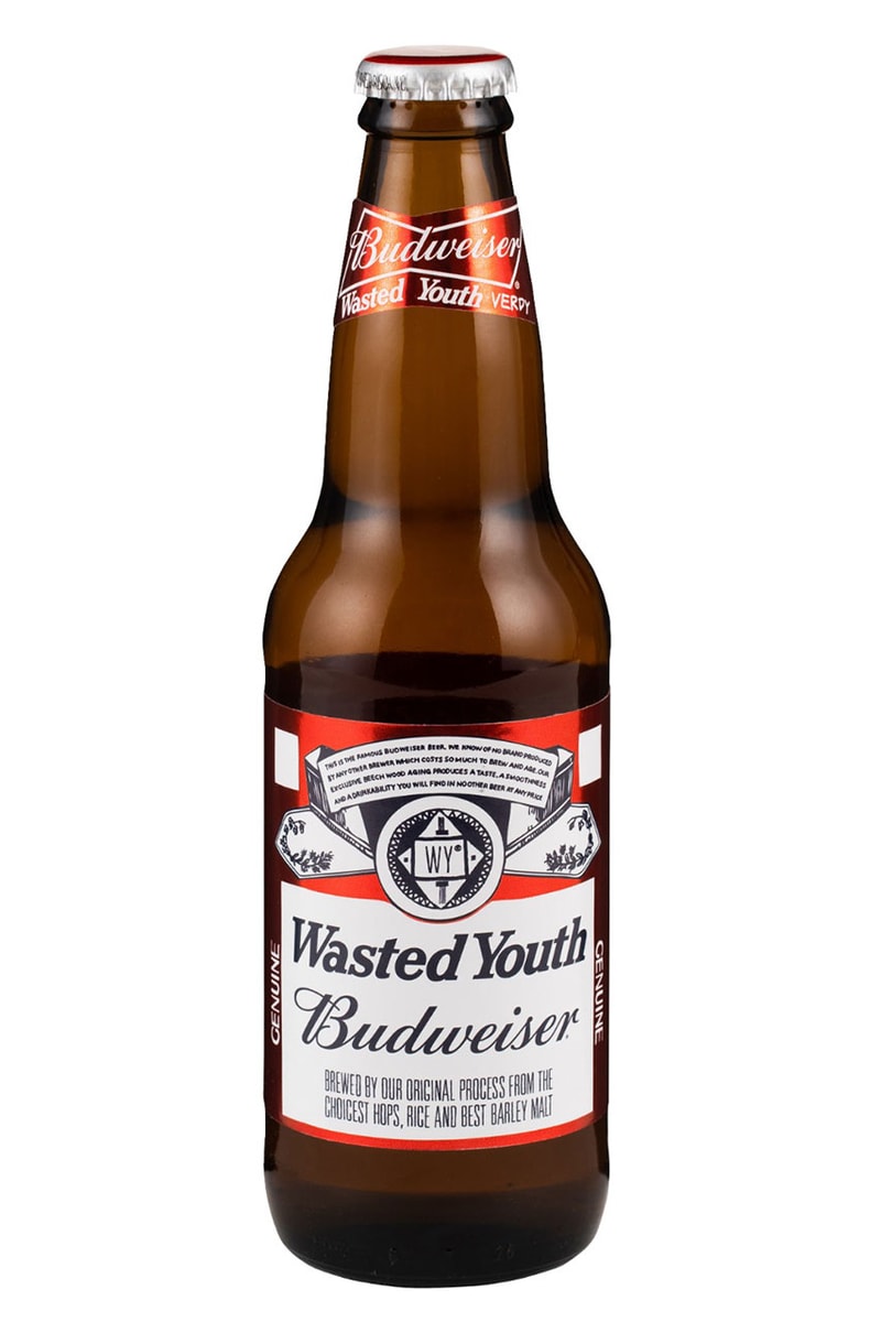 VERDYs Wasted Youth and Budweiser Link for Limited-Edition Beer bottle can red white branding 1999 skate release info date summer
