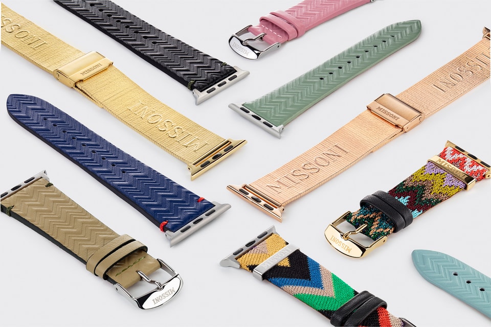 Missoni Apple Watch Band 38-41mm Case Leather Strap Zigzag Light Green Missoni | Accessories | Missoni Apple Watch Band 384mm Case  main image 4