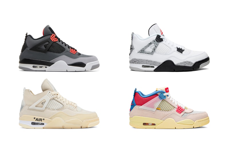 GOAT Air Jordan 4 Retro Models Recap "Infrared" Release June 15 “Guava Ice” “Fire Red” “Sail” “Black Cat” “Cool Grey” “Bred” “White Cement” Plastic Webbing Custom Eyestays Wings Nubuck Leather Air Cushion Technology Jordan Brand Jumpman