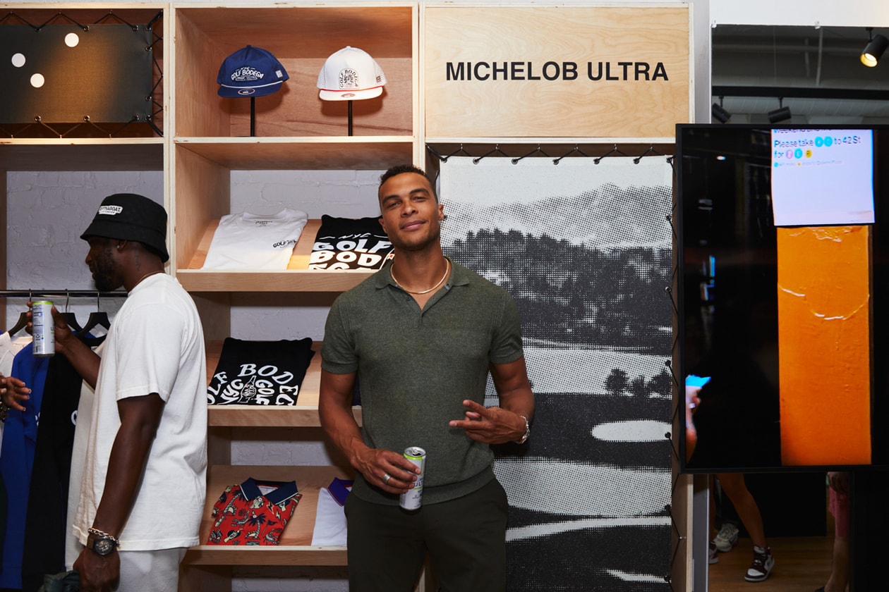 Michelob Ultra Organic Seltzer HYPEGOLF Clubhouse SoHo Michelob Ultra x Devereux Collection Apparel Accessories RADAMIZ Alex Corporan Andrew Singh Corey Townes DJ