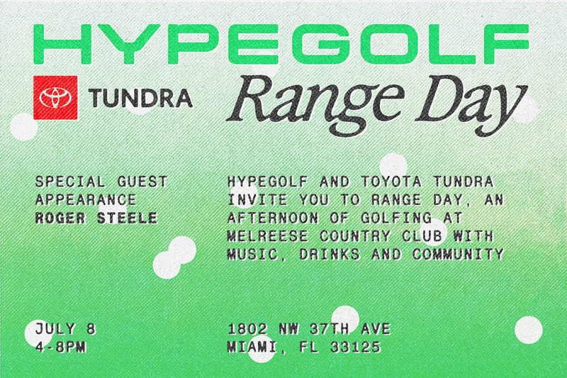 HYPEGOLF Toyota Tundra Capstone Pickup Truck Range Day Experiential Tailgate Miami Florida July 8 RSVP Invite Melreese Country Club