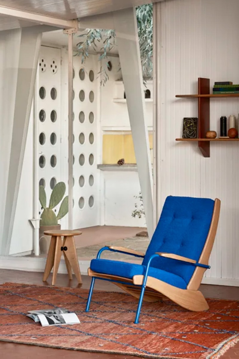 Vitra Furniture Kangourou Chair Jean Prouvé Collab blue decor design