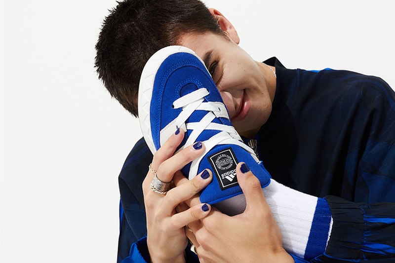 adidas Originals ADIMATIC sKetChboOok3 Japan Reveals Exclusive atmos blue white gum black label tooth accents three bars black tag suede gum release info date price 