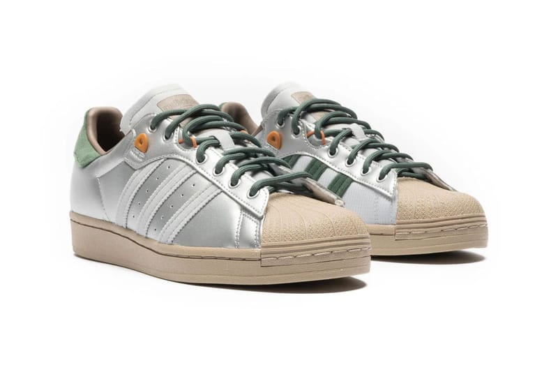 adidas superstar white green orange