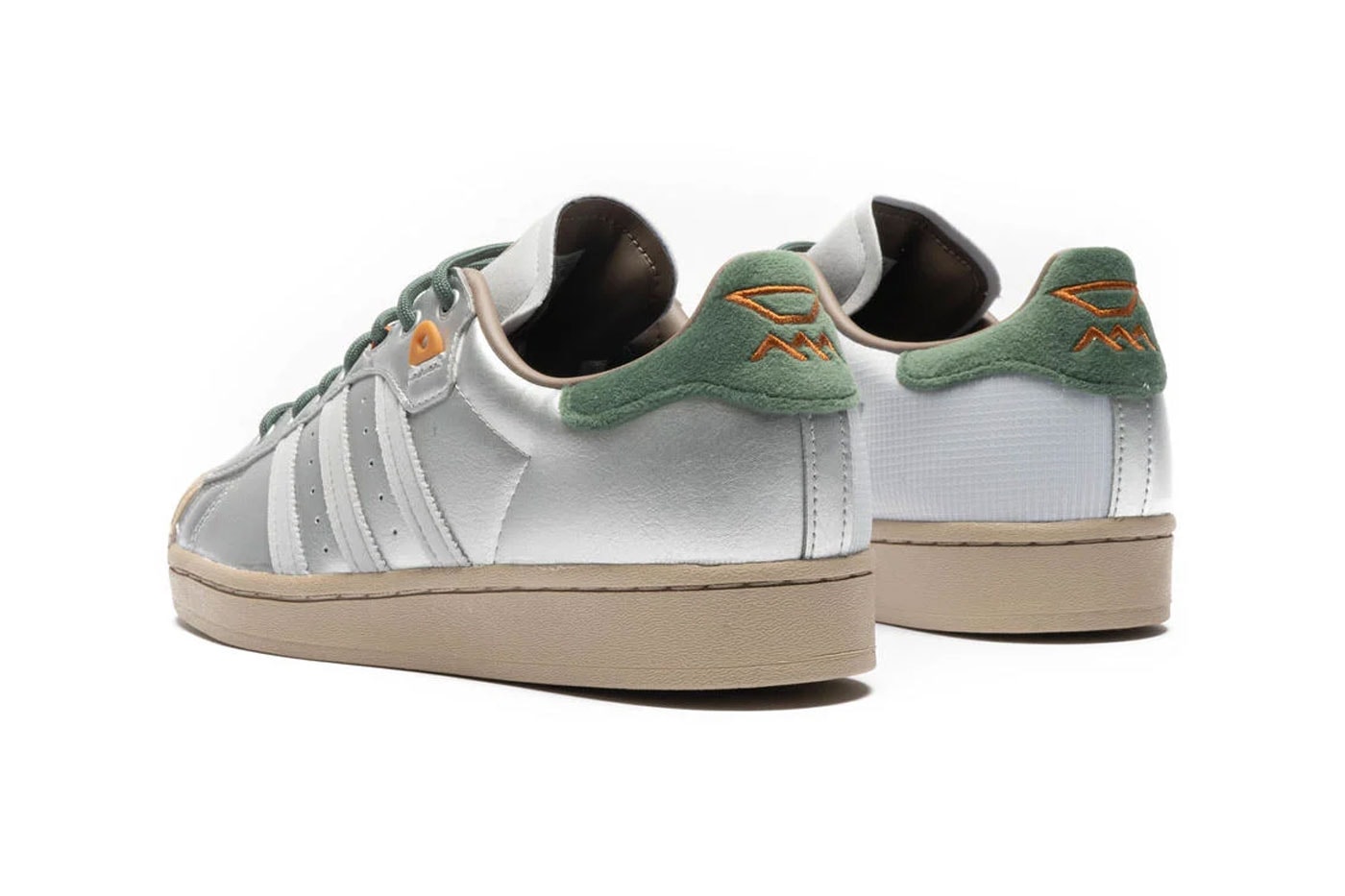 adidas Originals Superstar yanwai hp2361 msilve greoxi teccop silver green leather synthetic tan orange release info