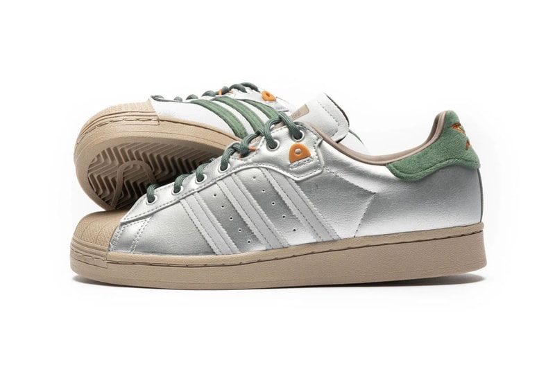 adidas Originals Superstar yanwai hp2361 msilve greoxi teccop silver green leather synthetic tan orange release info