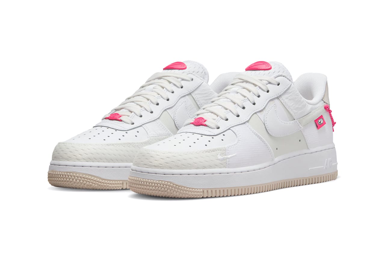 white air forces with pink check