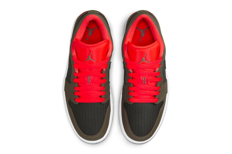 Air Jordan 1 Low Black Olive Bright Crimson Official Look Release Info DQ6076-002 Date Buy Price 