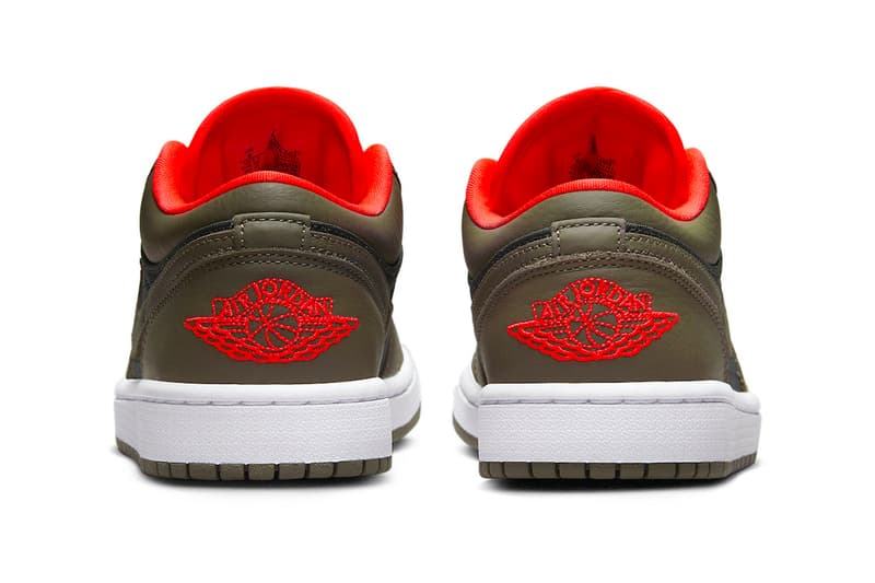 Air Jordan 1 Low Black Olive Bright Crimson Official Look Release Info DQ6076-002 Date Buy Price 