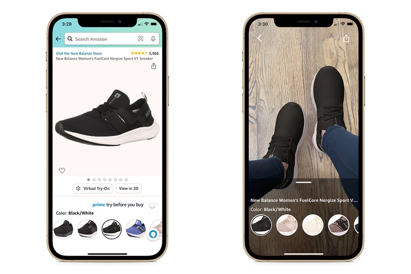 amazon online shopping sneakers adidas new balance asics reebok iphone camera app ios augemented reality ar