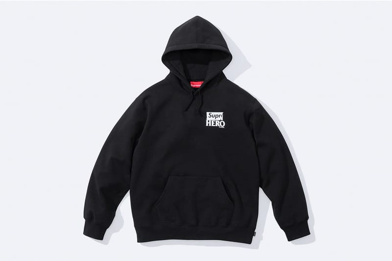 supreme anti hero zip hoodie パーカー L used 売り切り 最落無し Supreme Antihero Hooded Sweatshirt Black