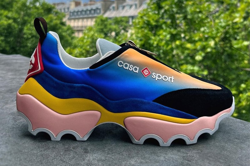 Casa Sport Casablanca sneakers zip up gradient grooved split sole platform multi color release info date price