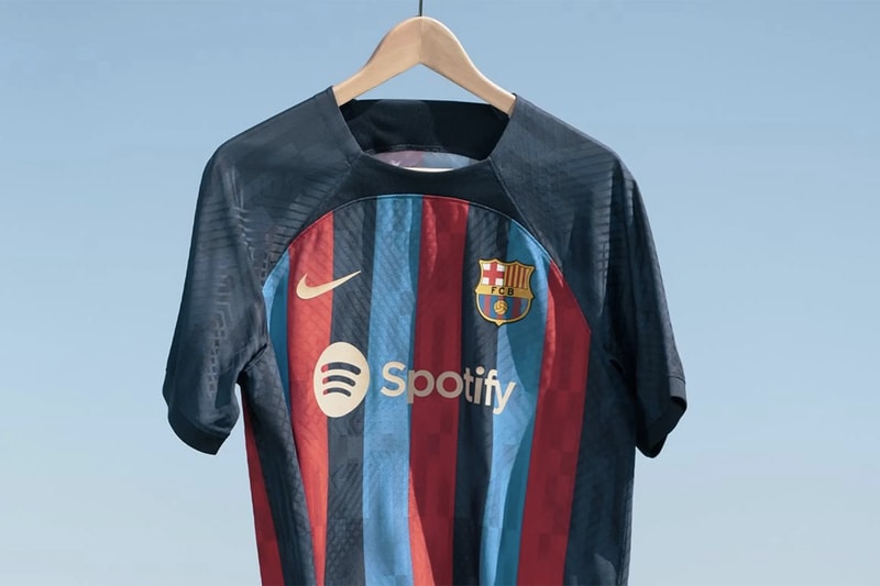 fc barcelona spain nike football soccer red and blue stripes blaugrana spotify release details information kit shirt jersey