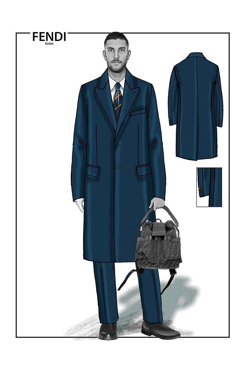 Fendi Signs Two-Year Deal With Italian Football Club AS Roma off field wardrobe casual formal navy red yellow serie A suits rome 2022 2023 silvia venturini news info
