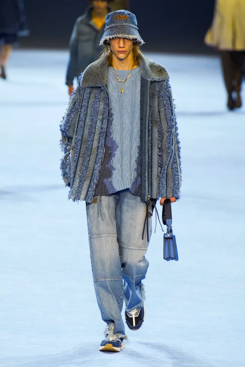 Fendi Spring Summer 2023 SS23 Runway Show Milan Fashion Week Mens Silvia Venturini Fendi Baguette Bag Denim