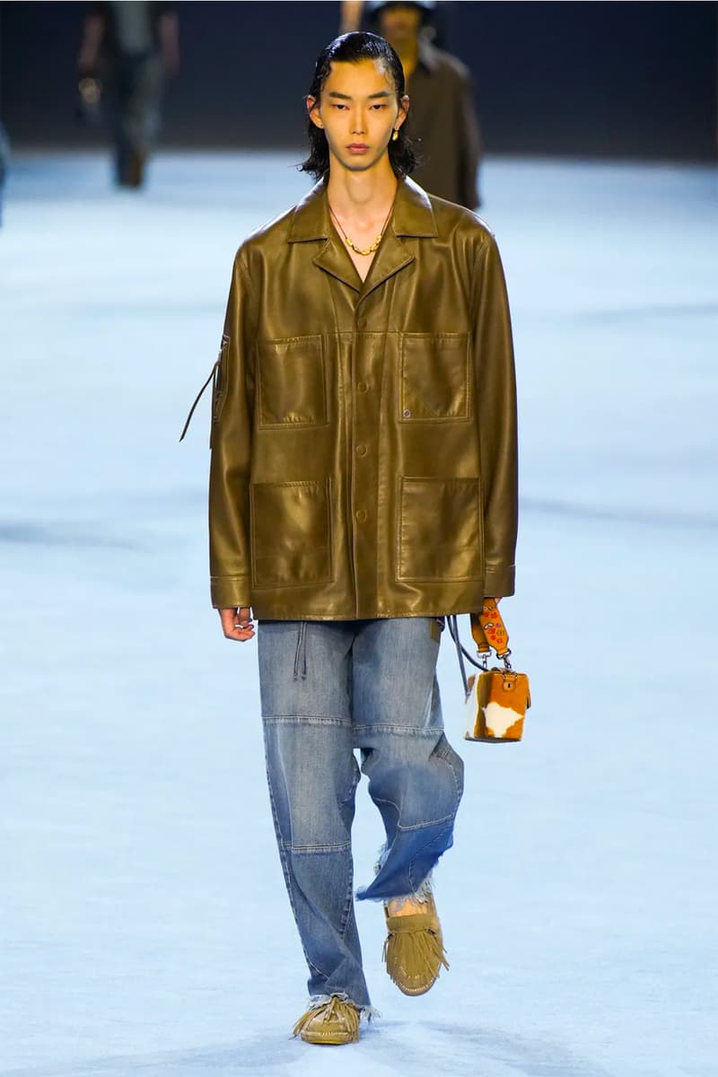 Fendi Spring Summer 2023 SS23 Runway Show Milan Fashion Week Mens Silvia Venturini Fendi Baguette Bag Denim