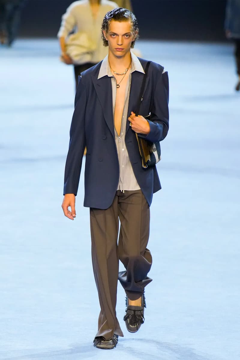 Fendi Spring Summer 2023 SS23 Runway Show Milan Fashion Week Mens Silvia Venturini Fendi Baguette Bag Denim