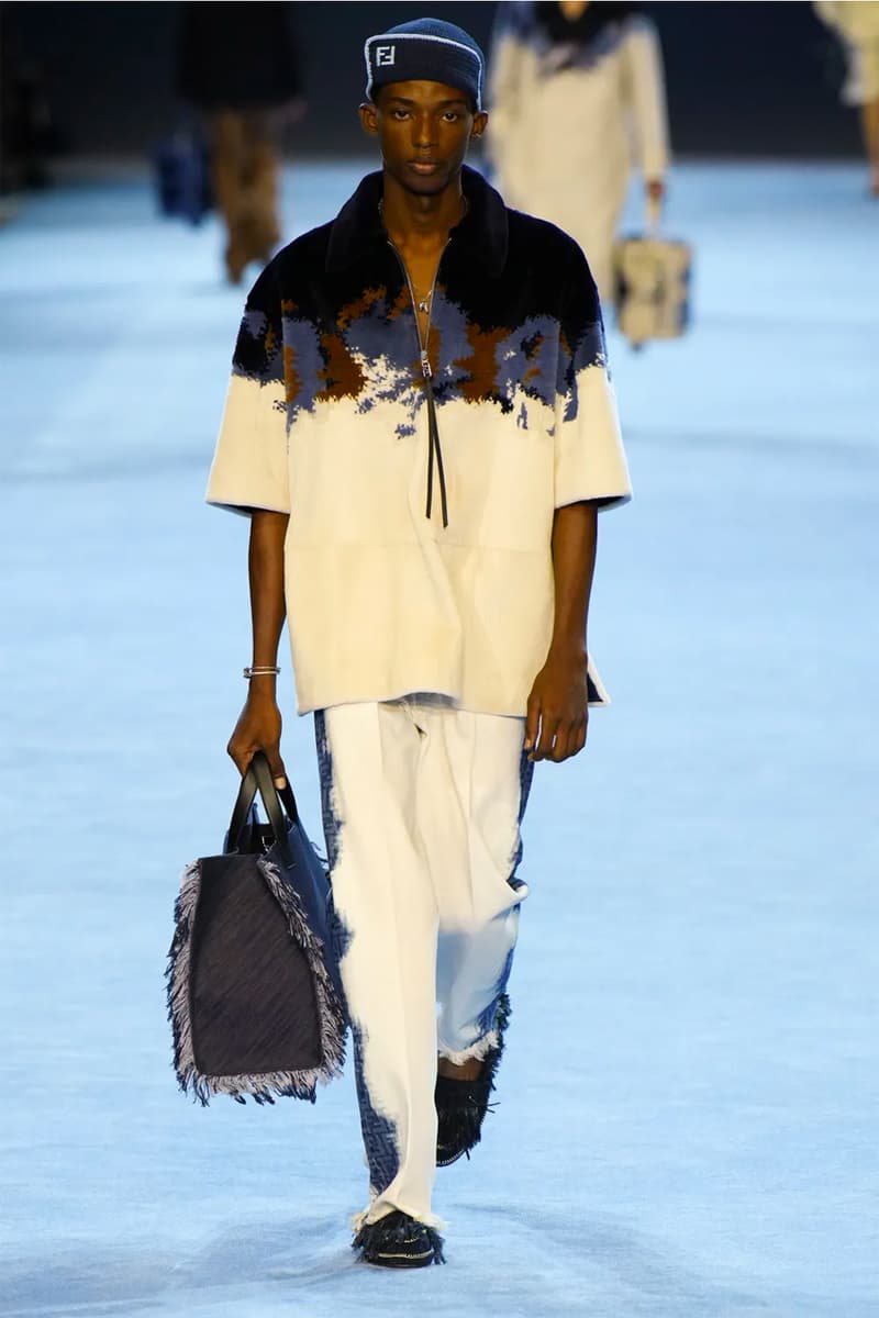 Fendi Spring Summer 2023 SS23 Runway Show Milan Fashion Week Mens Silvia Venturini Fendi Baguette Bag Denim