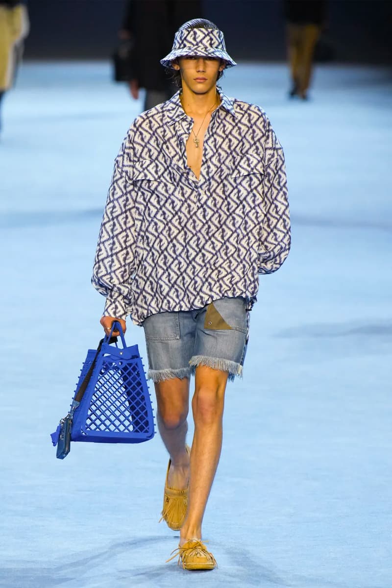 Fendi Spring Summer 2023 SS23 Runway Show Milan Fashion Week Mens Silvia Venturini Fendi Baguette Bag Denim