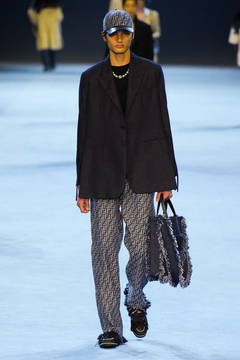 Fendi Spring Summer 2023 SS23 Runway Show Milan Fashion Week Mens Silvia Venturini Fendi Baguette Bag Denim