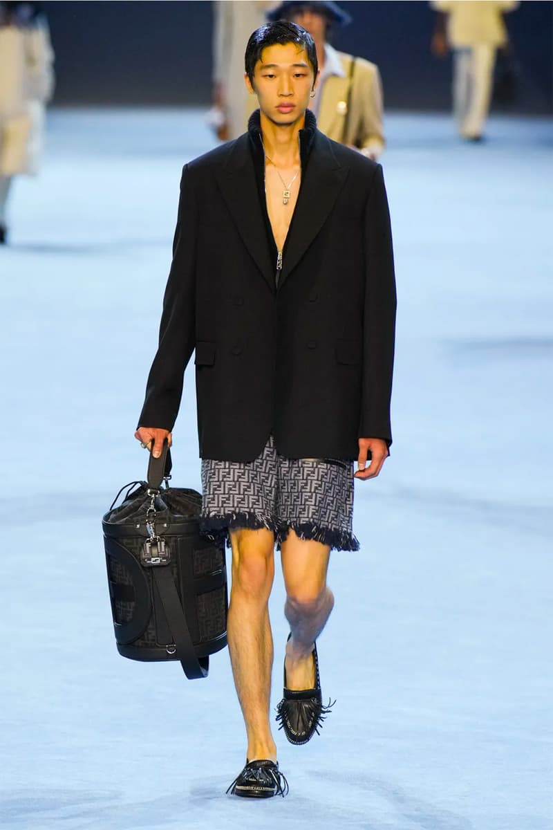 Fendi Spring Summer 2023 SS23 Runway Show Milan Fashion Week Mens Silvia Venturini Fendi Baguette Bag Denim