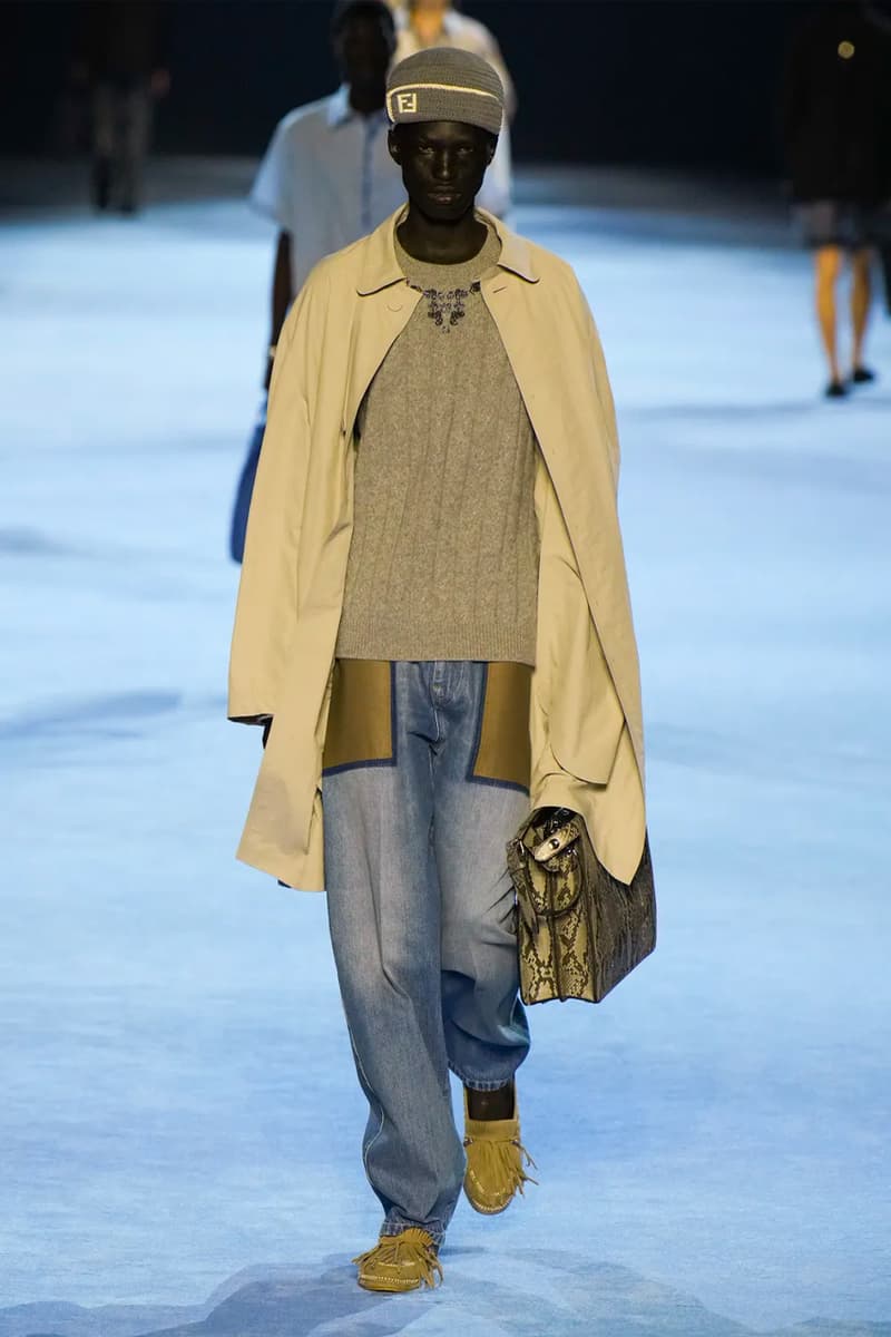 Fendi Spring Summer 2023 SS23 Runway Show Milan Fashion Week Mens Silvia Venturini Fendi Baguette Bag Denim