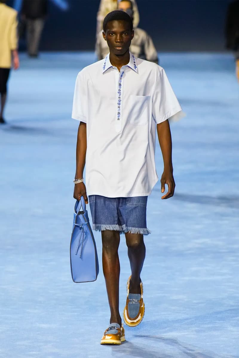 Fendi Spring Summer 2023 SS23 Runway Show Milan Fashion Week Mens Silvia Venturini Fendi Baguette Bag Denim