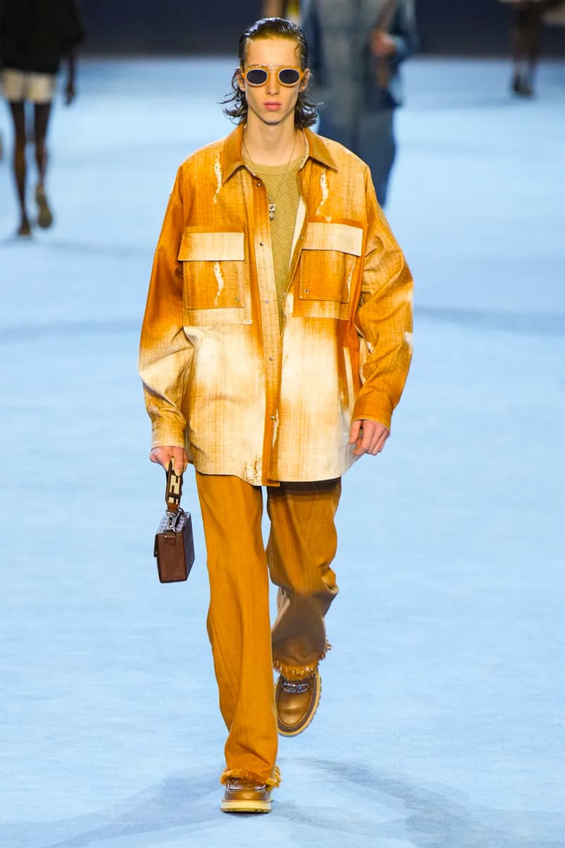 Fendi Spring Summer 2023 SS23 Runway Show Milan Fashion Week Mens Silvia Venturini Fendi Baguette Bag Denim