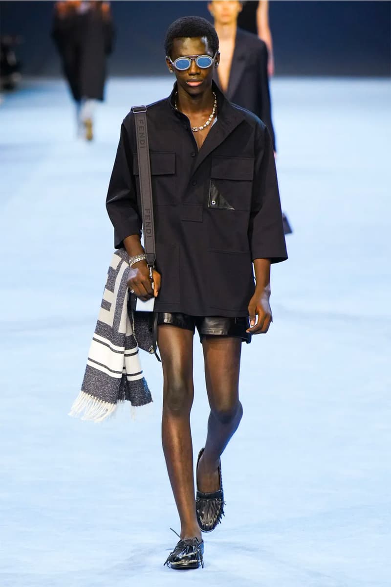 Fendi Spring Summer 2023 SS23 Runway Show Milan Fashion Week Mens Silvia Venturini Fendi Baguette Bag Denim