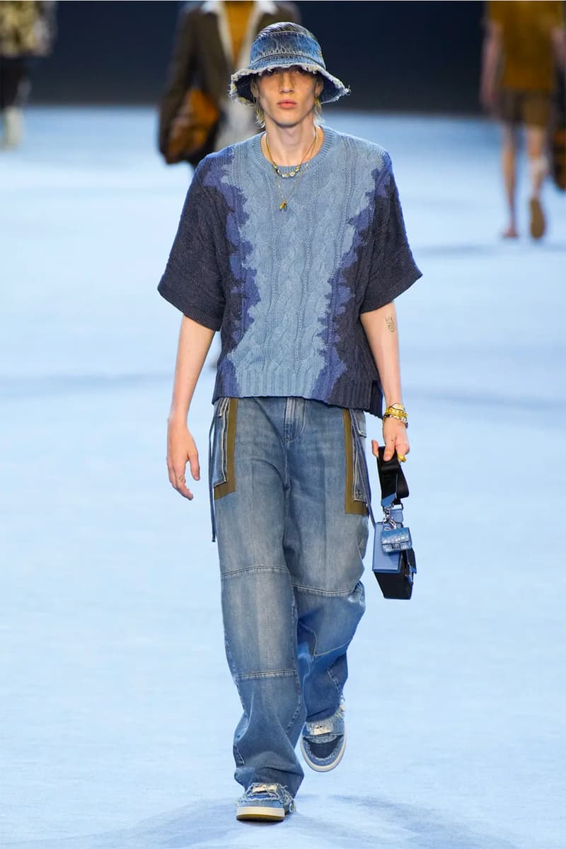 Fendi Spring Summer 2023 SS23 Runway Show Milan Fashion Week Mens Silvia Venturini Fendi Baguette Bag Denim